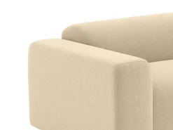 Sale Vente-unique Sofá de 3 lugares e pufe em tecido texturizado POGNI de Maison Céphy Bege
