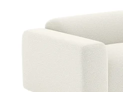 Sofá|Vente-unique Sofá de 3 lugares e pufe tecido bouclé POGNI de Maison Céphy Branco