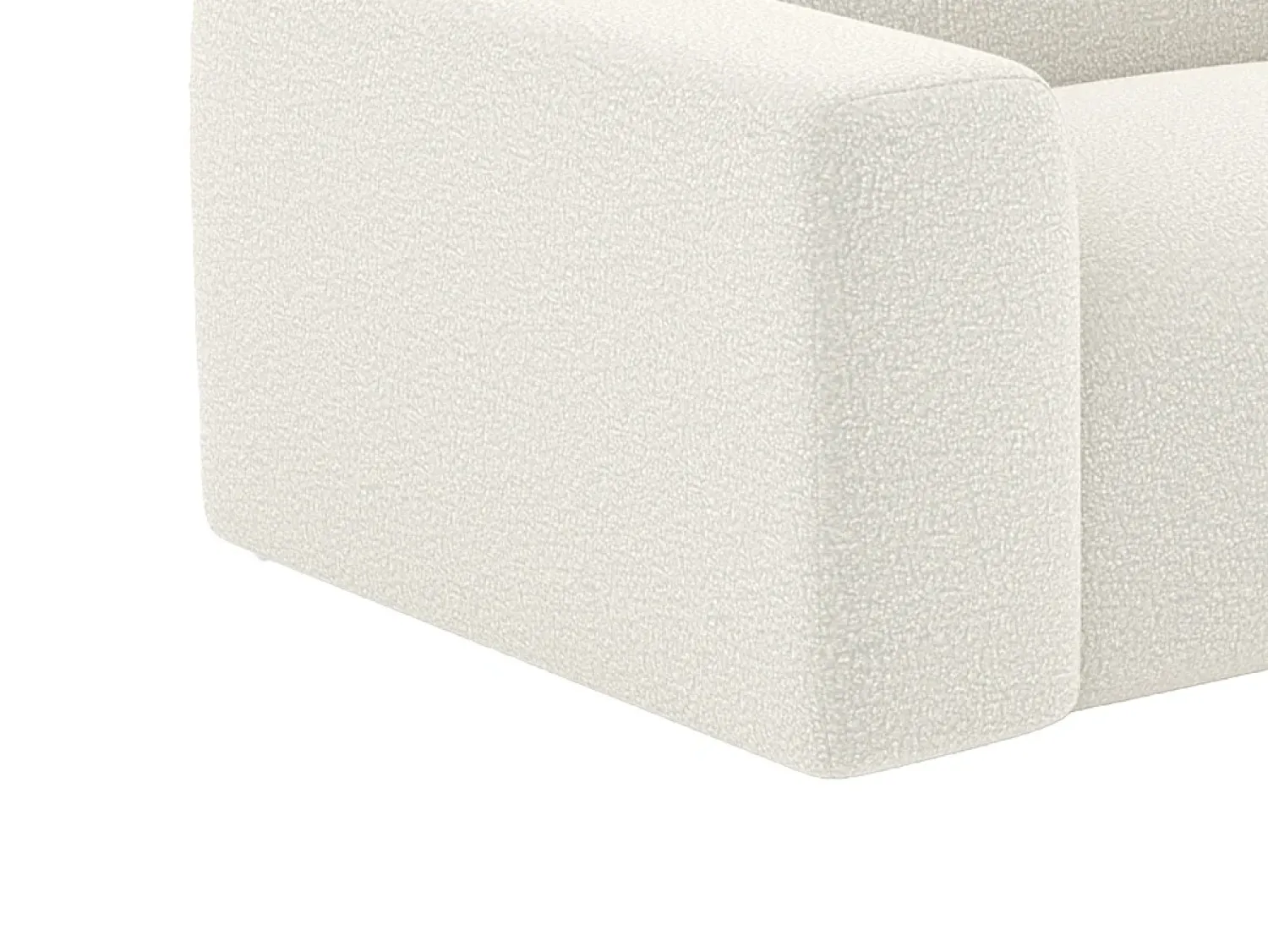 Sofá|Vente-unique Sofá de 3 lugares e pufe tecido bouclé POGNI de Maison Céphy Branco