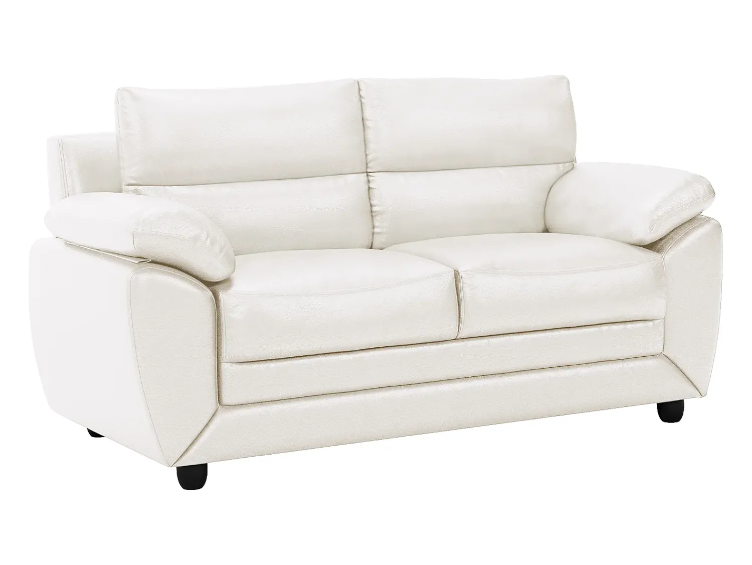 Sofá*Vente-unique Sofá de 2 lugares elegante em pele sintética - MANOA Branco