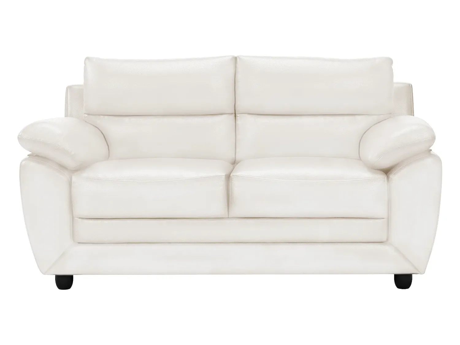 Sofá*Vente-unique Sofá de 2 lugares elegante em pele sintética - MANOA Branco