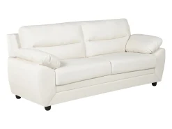 Sofá*Vente-unique Sofá de 3 lugares elegante em pele sintética - MANOA Branco