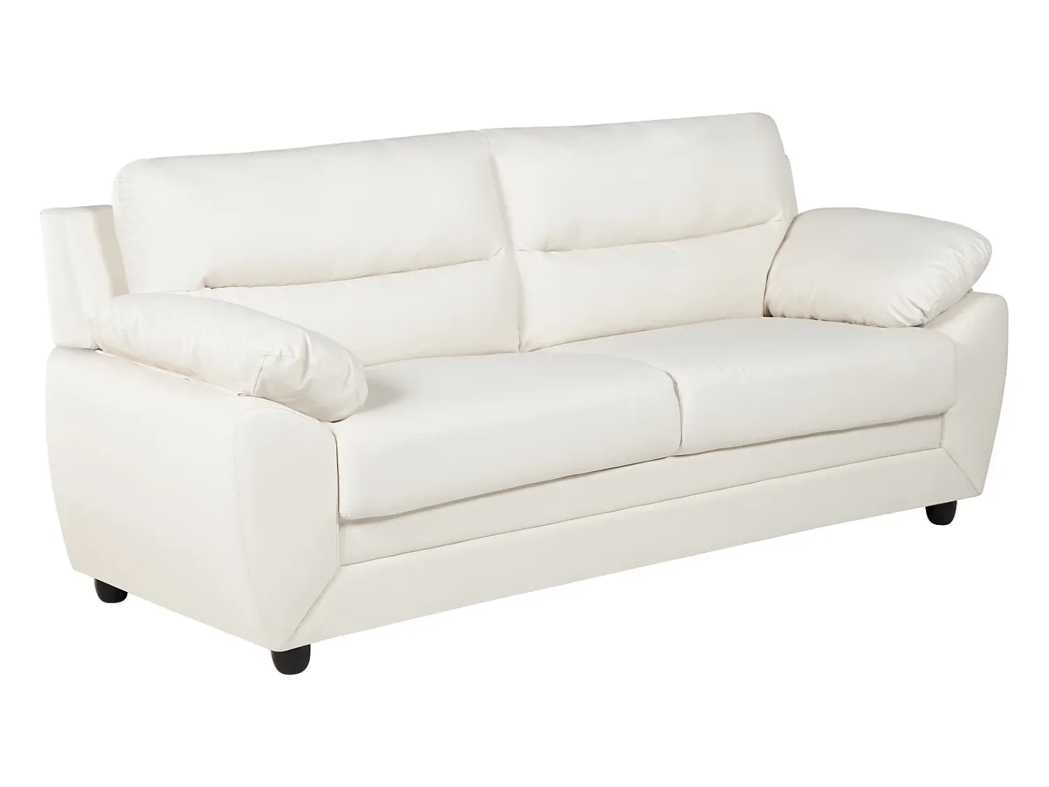 Sofá*Vente-unique Sofá de 3 lugares elegante em pele sintética - MANOA Branco