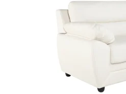 Sofá*Vente-unique Sofá de 3 lugares elegante em pele sintética - MANOA Branco