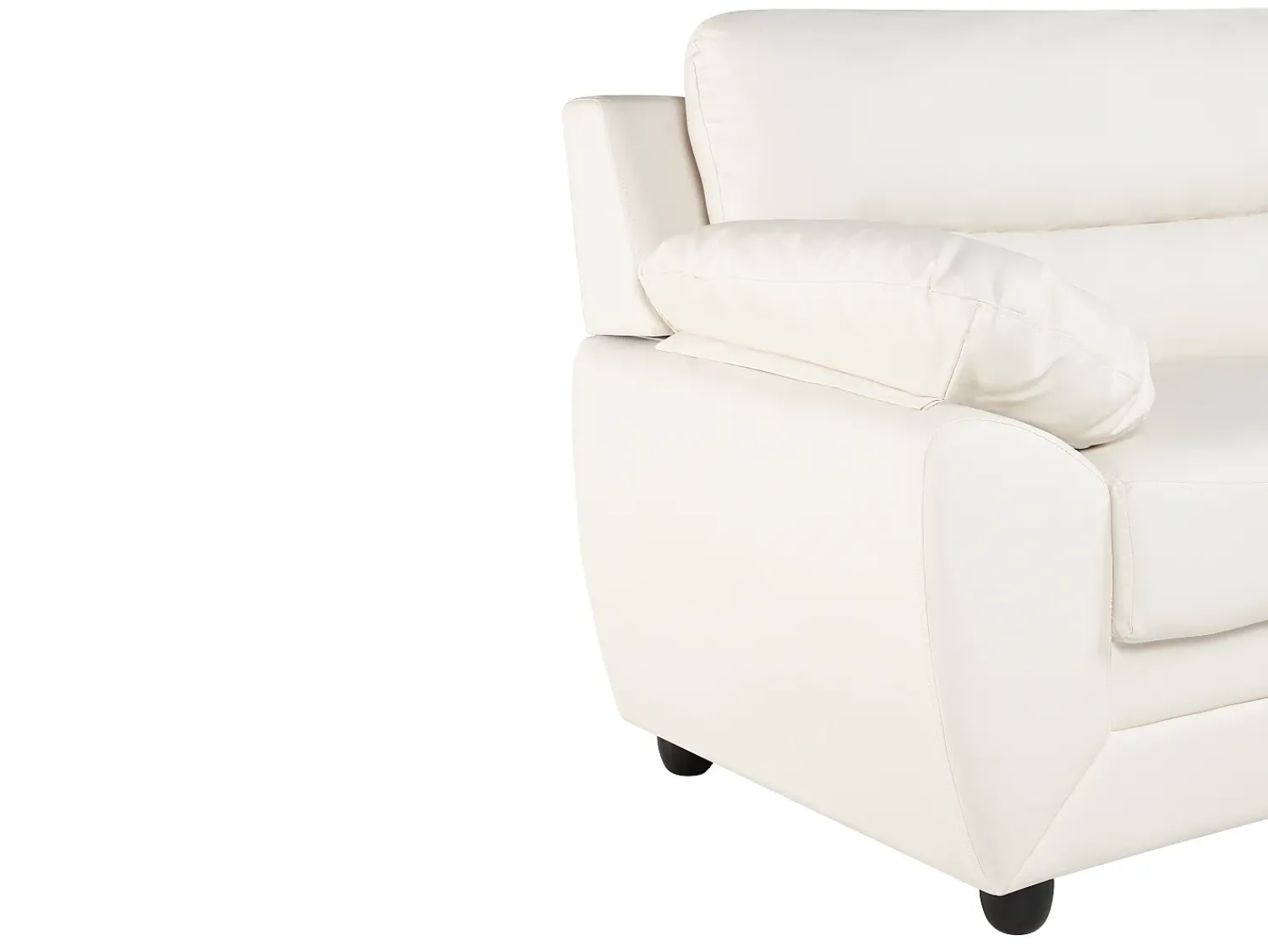Sofá*Vente-unique Sofá de 3 lugares elegante em pele sintética - MANOA Branco