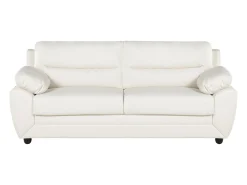 Sofá*Vente-unique Sofá de 3 lugares elegante em pele sintética - MANOA Branco