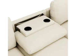 Hauss Spole Sofá de 3 lugares em chenille - Almofadas, mesa de apoio dobrável, entradas USB e espaço para arrumação.^ Sofá
