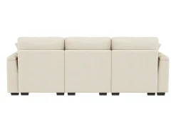 Hauss Spole Sofá de 3 lugares em chenille - Almofadas, mesa de apoio dobrável, entradas USB e espaço para arrumação.^ Sofá