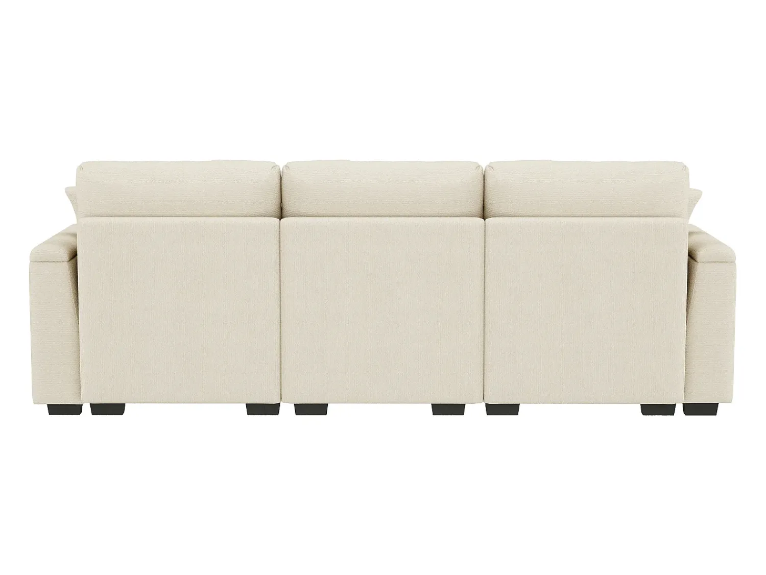 Hauss Spole Sofá de 3 lugares em chenille - Almofadas, mesa de apoio dobrável, entradas USB e espaço para arrumação.^ Sofá