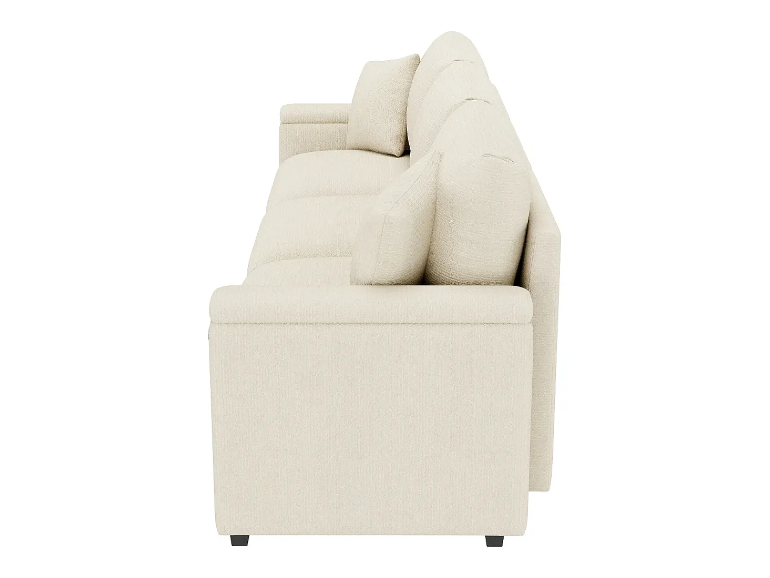 Hauss Spole Sofá de 3 lugares em chenille - Almofadas, mesa de apoio dobrável, entradas USB e espaço para arrumação.^ Sofá