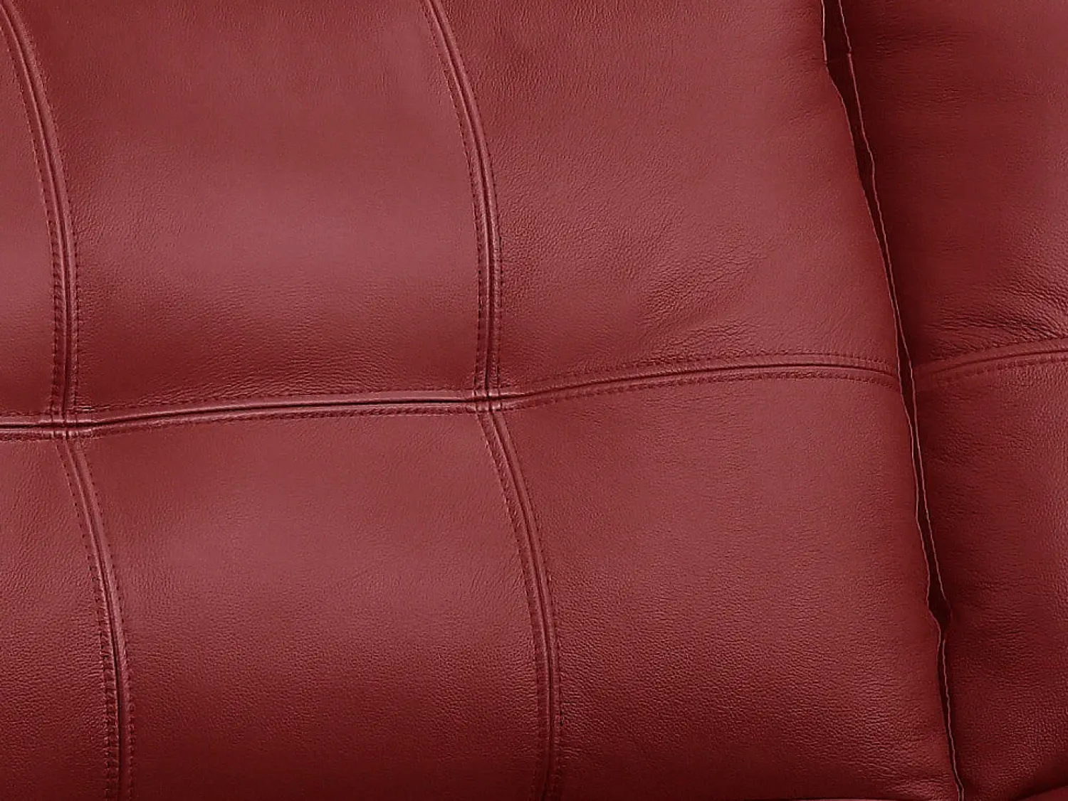 Clearance Vente-unique Sofá de 3 lugares em couro bovino - - AVELÃ Vermelho