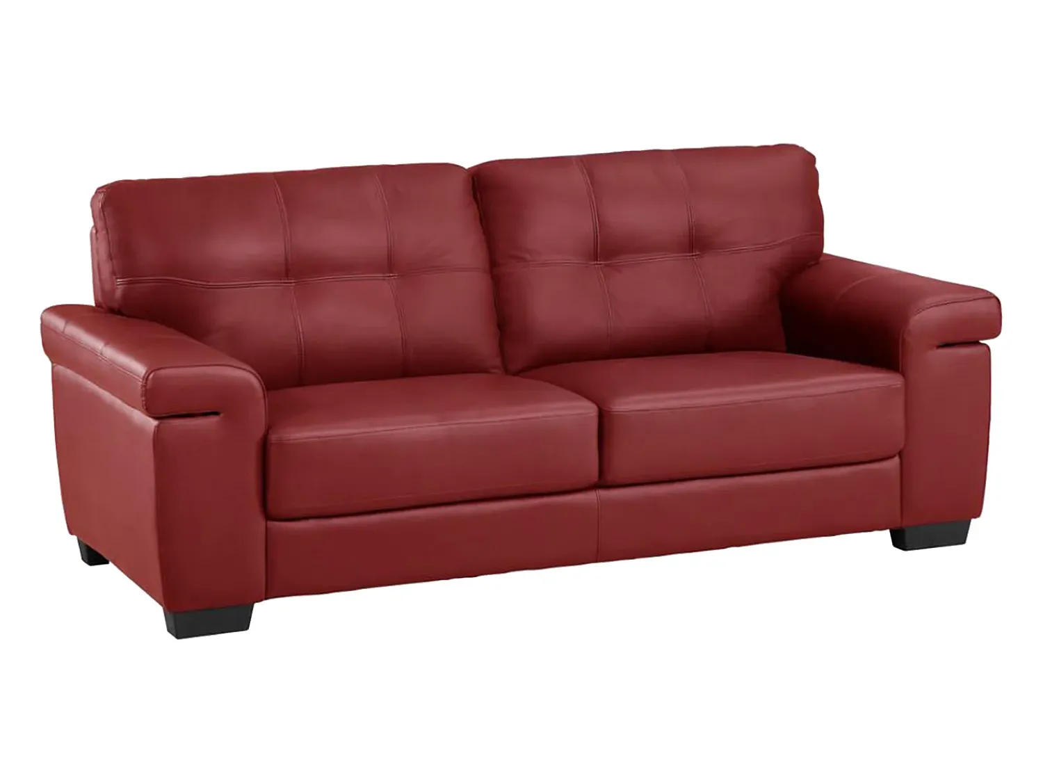 Clearance Vente-unique Sofá de 3 lugares em couro bovino - - AVELÃ Vermelho