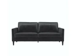 Dorel Home Sofá de 2 lugares em couro ecológico camel^ Sofá