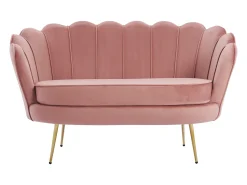 Sofá*Vente-unique Sofá de 2 lugares em forma de concha veludo cor-de- DANDELION Rosa