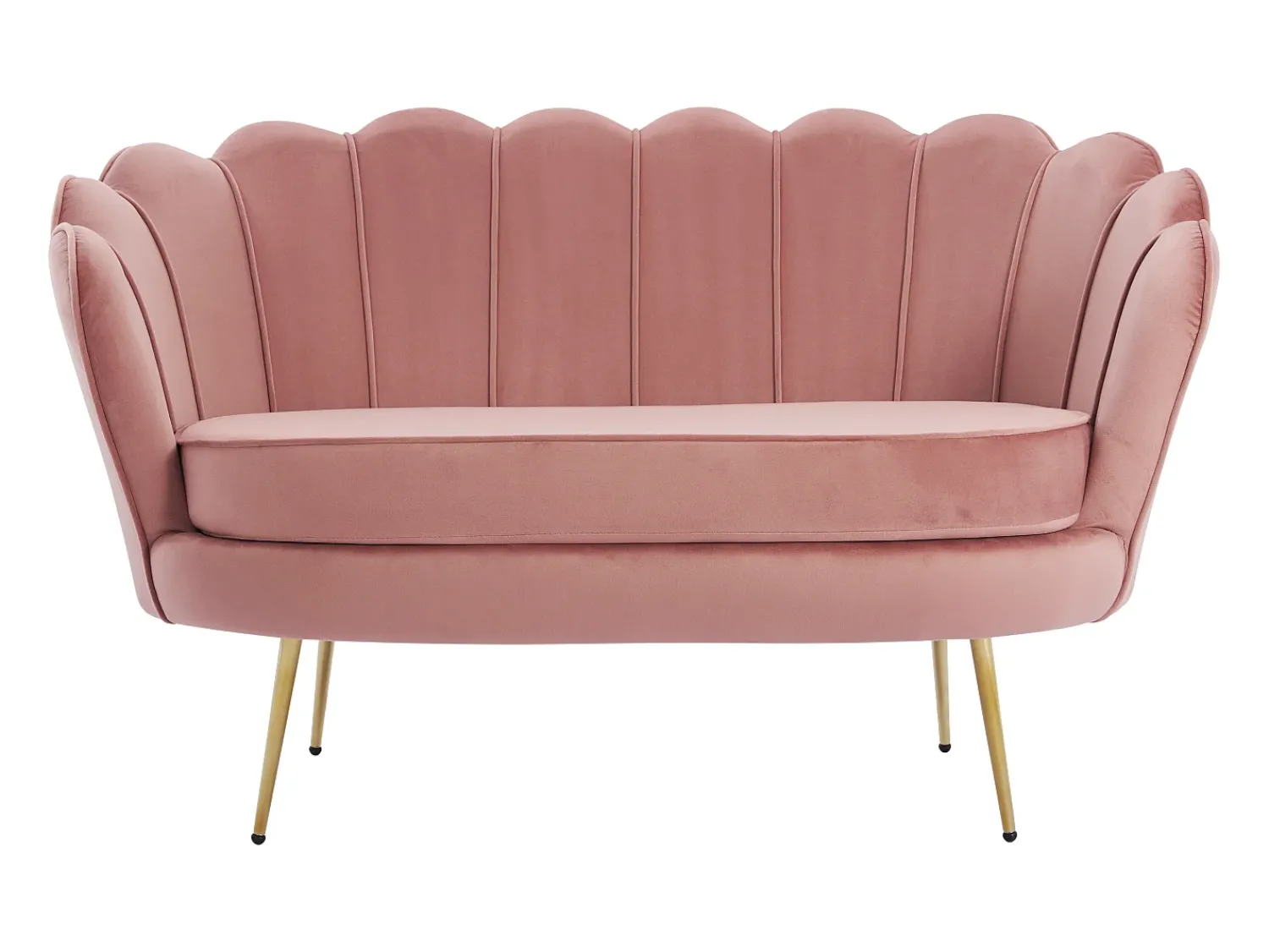 Sofá*Vente-unique Sofá de 2 lugares em forma de concha veludo cor-de- DANDELION Rosa