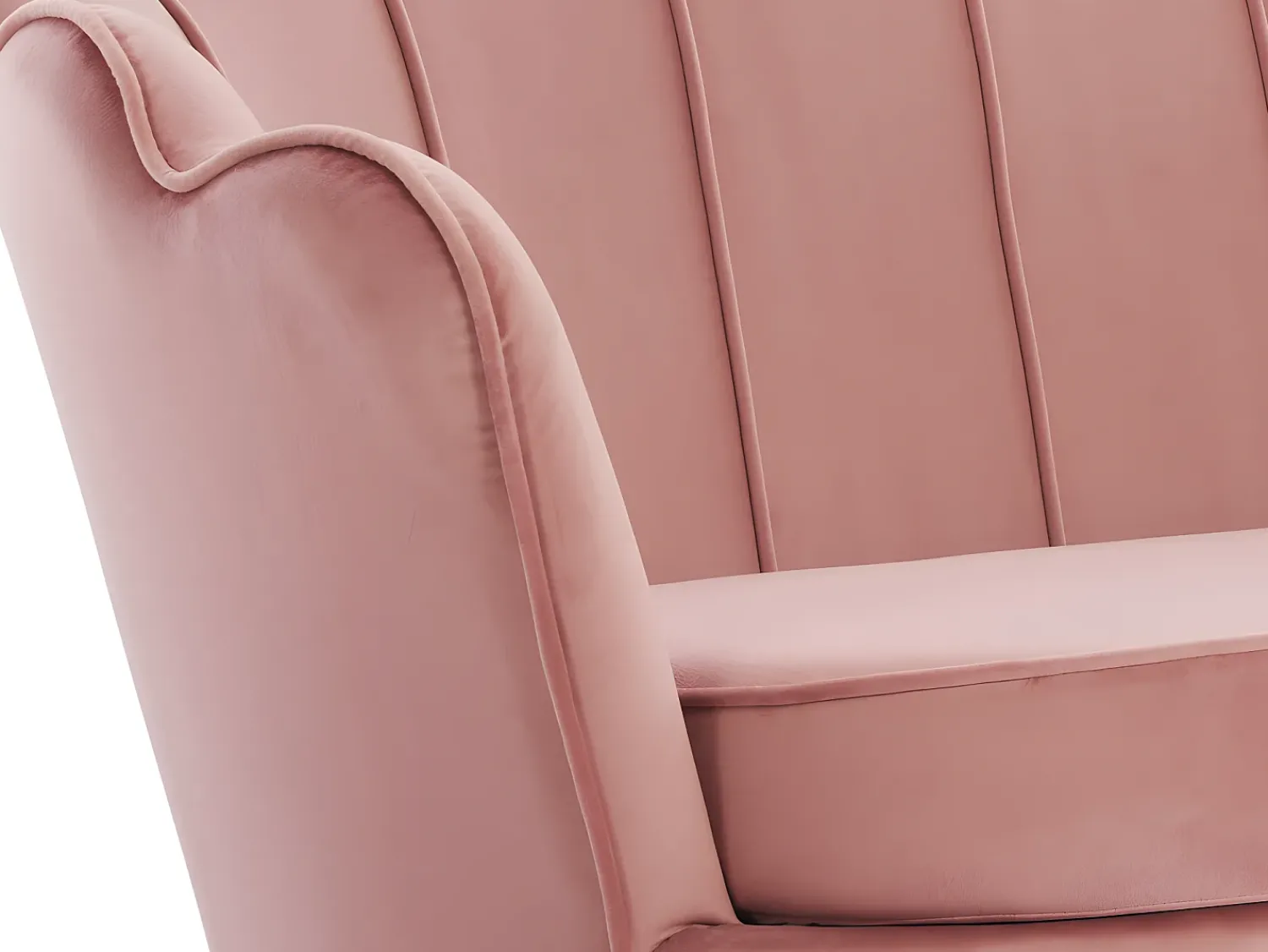 Sofá*Vente-unique Sofá de 2 lugares em forma de concha veludo cor-de- DANDELION Rosa