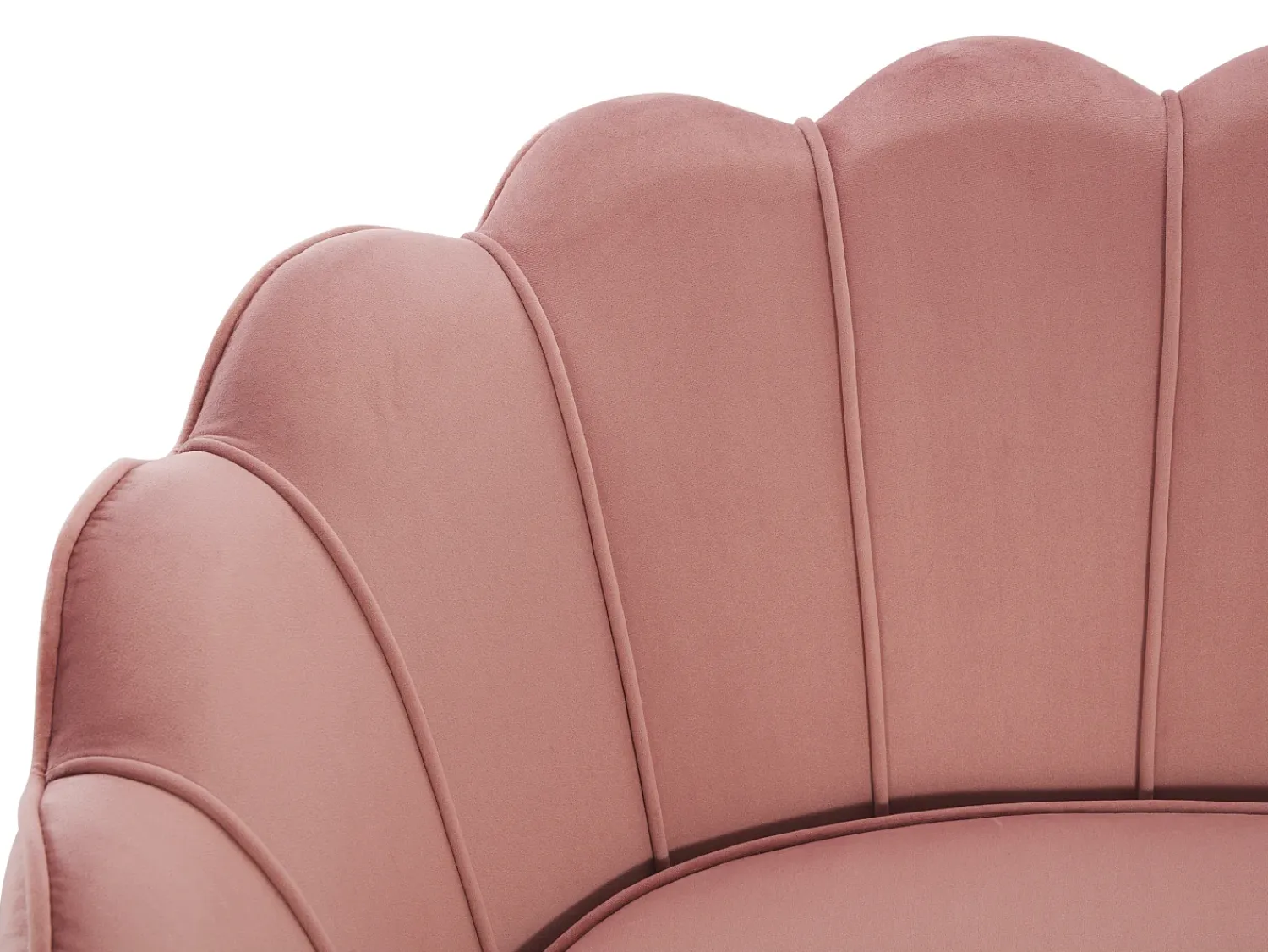 Sofá*Vente-unique Sofá de 2 lugares em forma de concha veludo cor-de- DANDELION Rosa