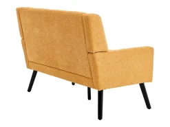 Hauss Spole Sofá de 2 lugares em linho - Pés em madeira antiderrapante - Ideal para sala de estar, quarto e escritório Amarelo