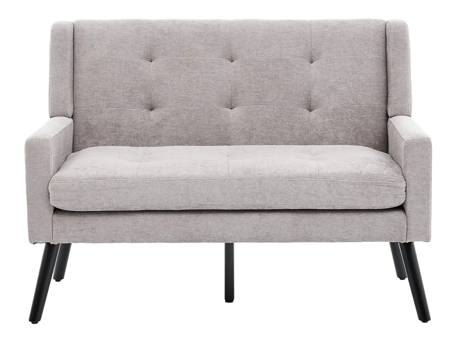 Discount Hauss Spole Sofá de 2 lugares em linho cinza claro - Pés em madeira antiderrapante - Ideal para sala de estar, quarto e escritório Cinzento claro