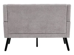 Discount Hauss Spole Sofá de 2 lugares em linho cinza claro - Pés em madeira antiderrapante - Ideal para sala de estar, quarto e escritório Cinzento claro