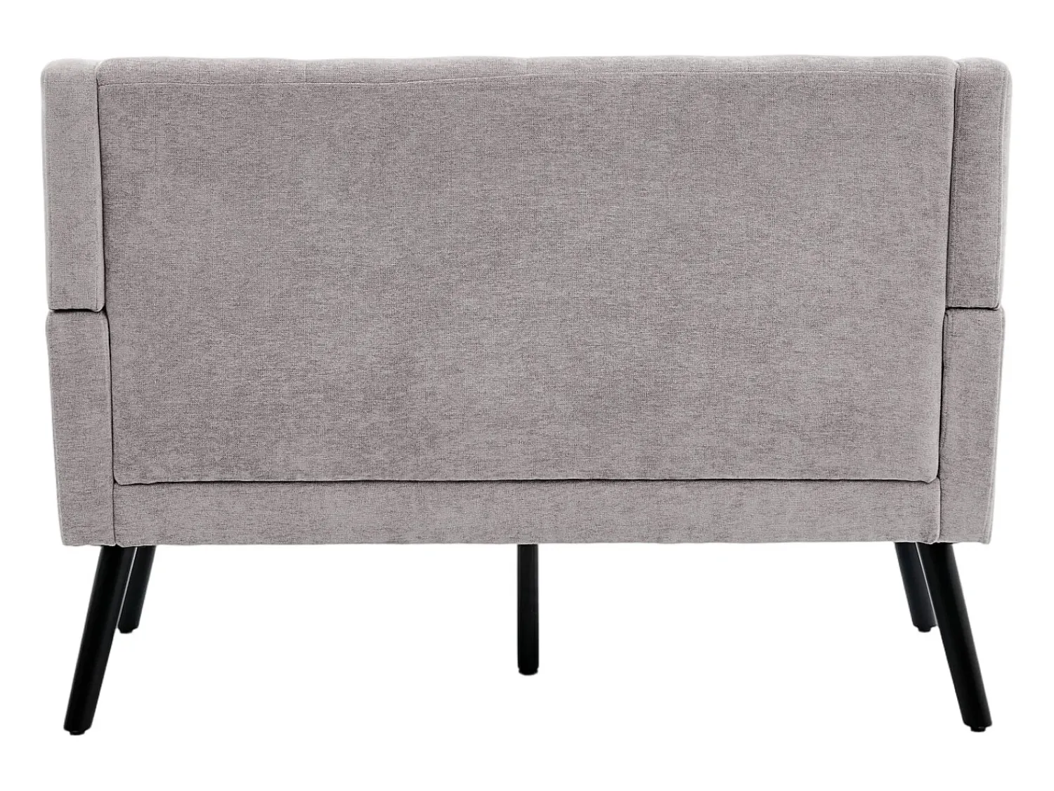 Discount Hauss Spole Sofá de 2 lugares em linho cinza claro - Pés em madeira antiderrapante - Ideal para sala de estar, quarto e escritório Cinzento claro