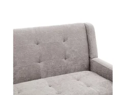 Discount Hauss Spole Sofá de 2 lugares em linho cinza claro - Pés em madeira antiderrapante - Ideal para sala de estar, quarto e escritório Cinzento claro