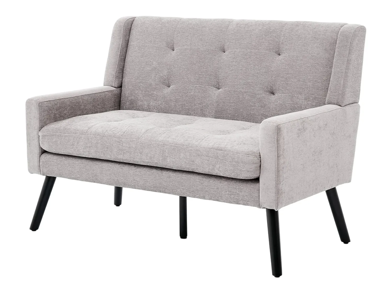 Discount Hauss Spole Sofá de 2 lugares em linho cinza claro - Pés em madeira antiderrapante - Ideal para sala de estar, quarto e escritório Cinzento claro