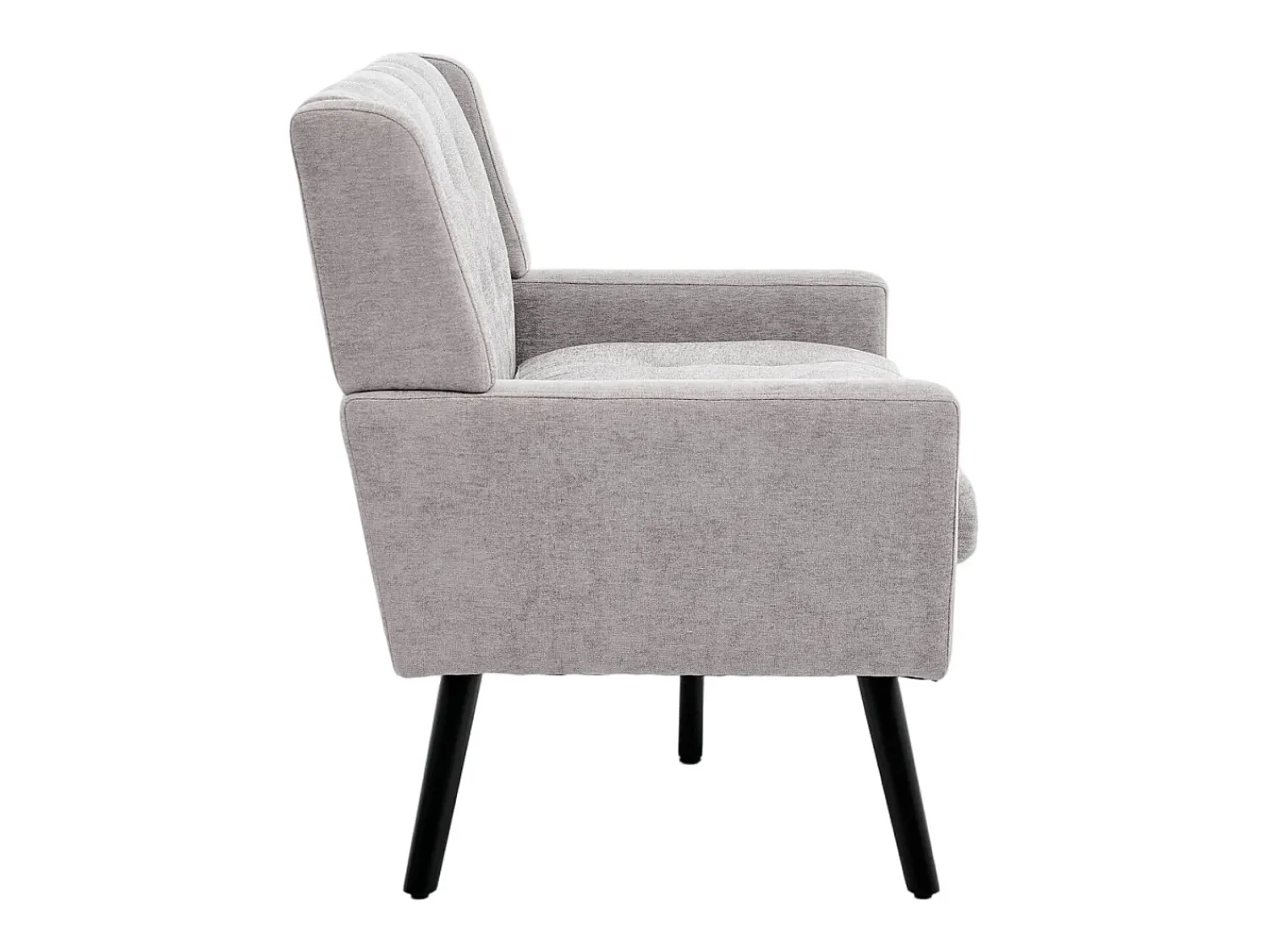 Discount Hauss Spole Sofá de 2 lugares em linho cinza claro - Pés em madeira antiderrapante - Ideal para sala de estar, quarto e escritório Cinzento claro