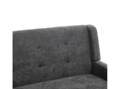 Sofá|Hauss Spole Sofá de 2 lugares em linho cinza escuro - Pés em madeira antiderrapantes - Ideal para sala de estar, quarto e escritório Cinzento