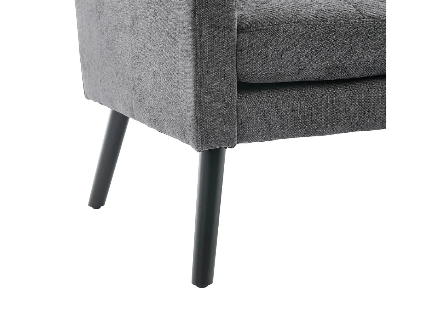 Sofá|Hauss Spole Sofá de 2 lugares em linho cinza escuro - Pés em madeira antiderrapantes - Ideal para sala de estar, quarto e escritório Cinzento