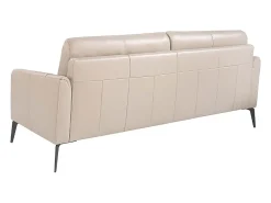 Angel Cerda Sofá de 3 lugares em pele cinzenta taupe 6138^ Sofá
