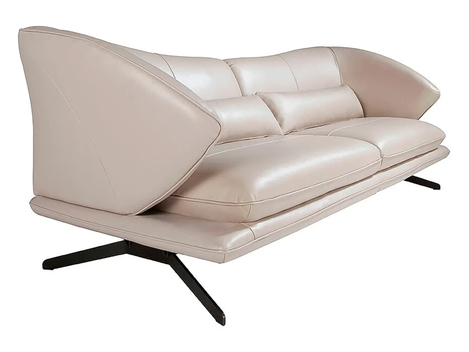 Online Angel Cerda Sofá de 2 lugares em pele cinzenta taupe 6145 Bege