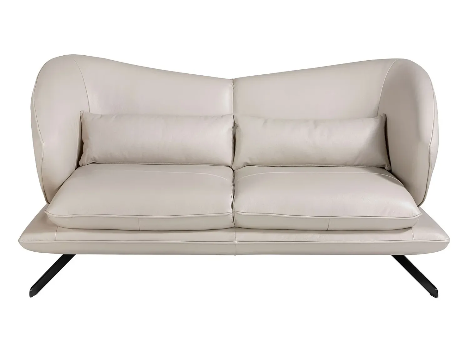 Online Angel Cerda Sofá de 2 lugares em pele cinzenta taupe 6145 Bege