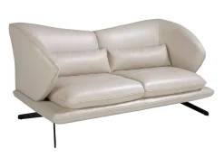 Online Angel Cerda Sofá de 2 lugares em pele cinzenta taupe 6145 Bege