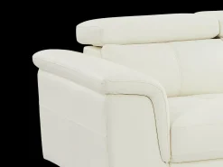 Sofá|Vente-unique Sofá de 2 lugares em pele de vaca branca com apoios de cabeça BREYT II Branco