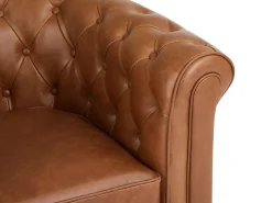 Sofá*Vente-unique Sofá de 3 lugares em pele de vaca cor - CHESTERFIELD Camel