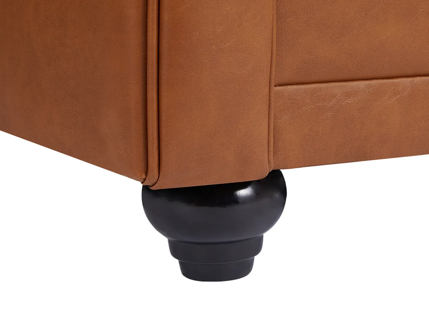 Sofá*Vente-unique Sofá de 3 lugares em pele de vaca cor - CHESTERFIELD Camel
