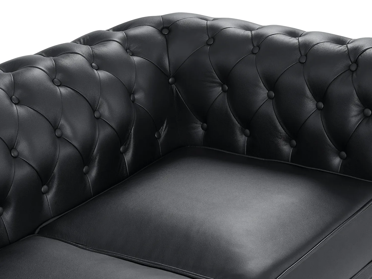 Vente-unique Sofá de 2 lugares em pele de búfalo CHESTERFIELD^ Sofá