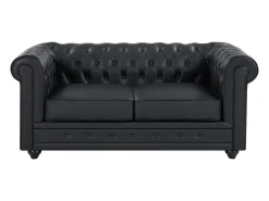 Vente-unique Sofá de 2 lugares em pele de búfalo CHESTERFIELD^ Sofá