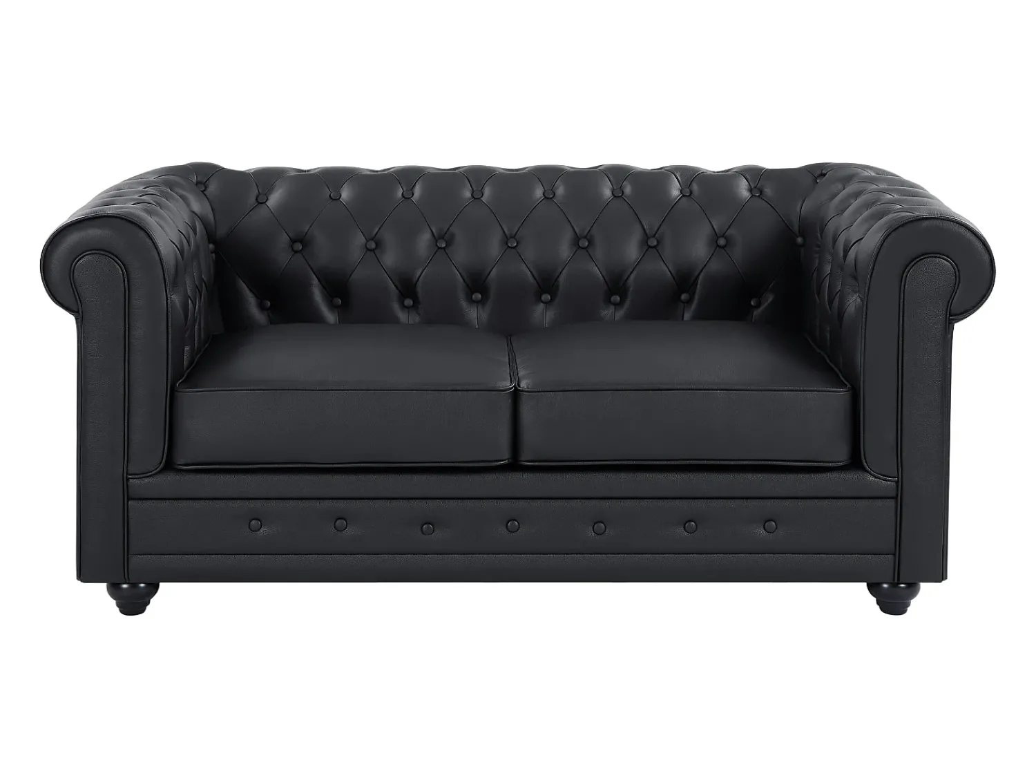 Vente-unique Sofá de 2 lugares em pele de búfalo CHESTERFIELD^ Sofá
