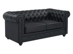 Vente-unique Sofá de 2 lugares em pele de búfalo CHESTERFIELD^ Sofá