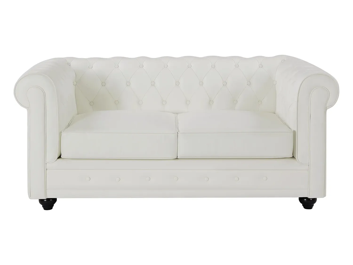 Hot Vente-unique Sofá de 2 lugares em pele de búfalo CHESTERFIELD Branco