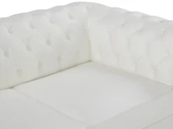 Hot Vente-unique Sofá de 2 lugares em pele de búfalo CHESTERFIELD Branco