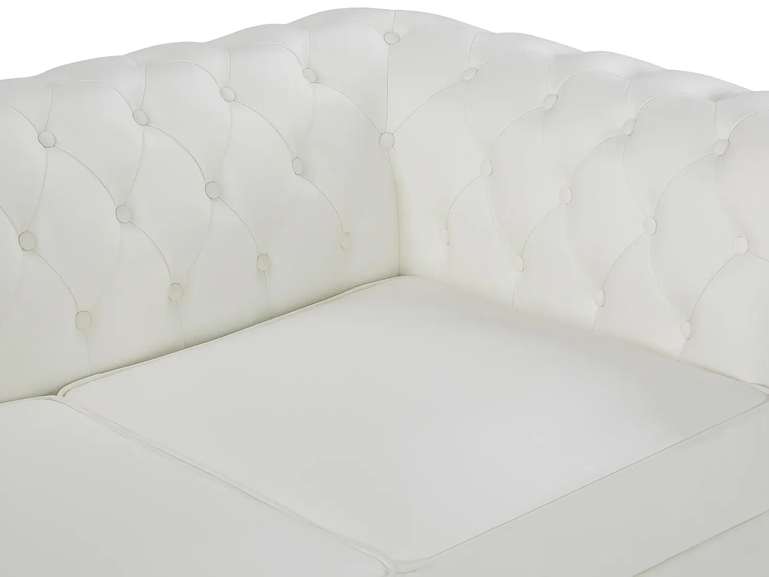 Hot Vente-unique Sofá de 2 lugares em pele de búfalo CHESTERFIELD Branco