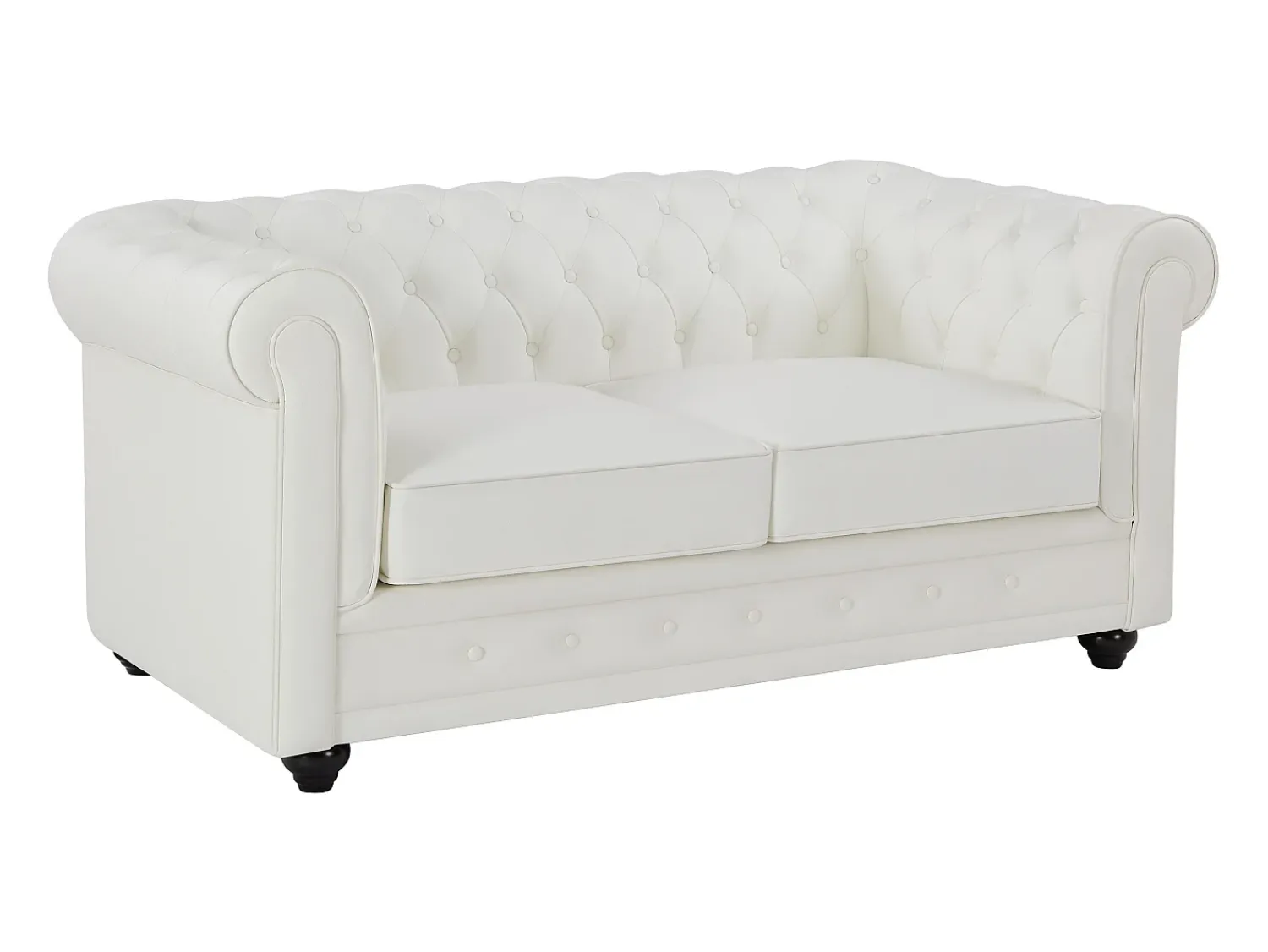 Hot Vente-unique Sofá de 2 lugares em pele de búfalo CHESTERFIELD Branco