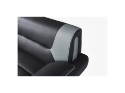 Sale Vente-unique Sofá de 3 lugares em pele sintética Bicolor preto e cinzento - NIGEL Cinzento claro