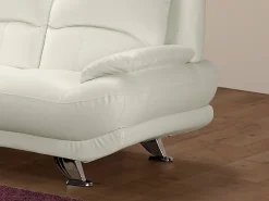 Sofá*Vente-unique Sofá de 2 lugares em pele sintética Branco - MUSKO Marfim