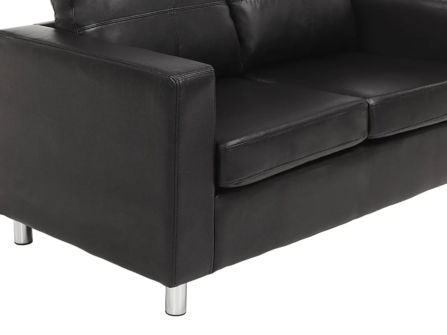 Clearance Vente-unique Sofá de 2 lugares em pele sintética - ACKLEY Preto