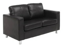 Clearance Vente-unique Sofá de 2 lugares em pele sintética - ACKLEY Preto
