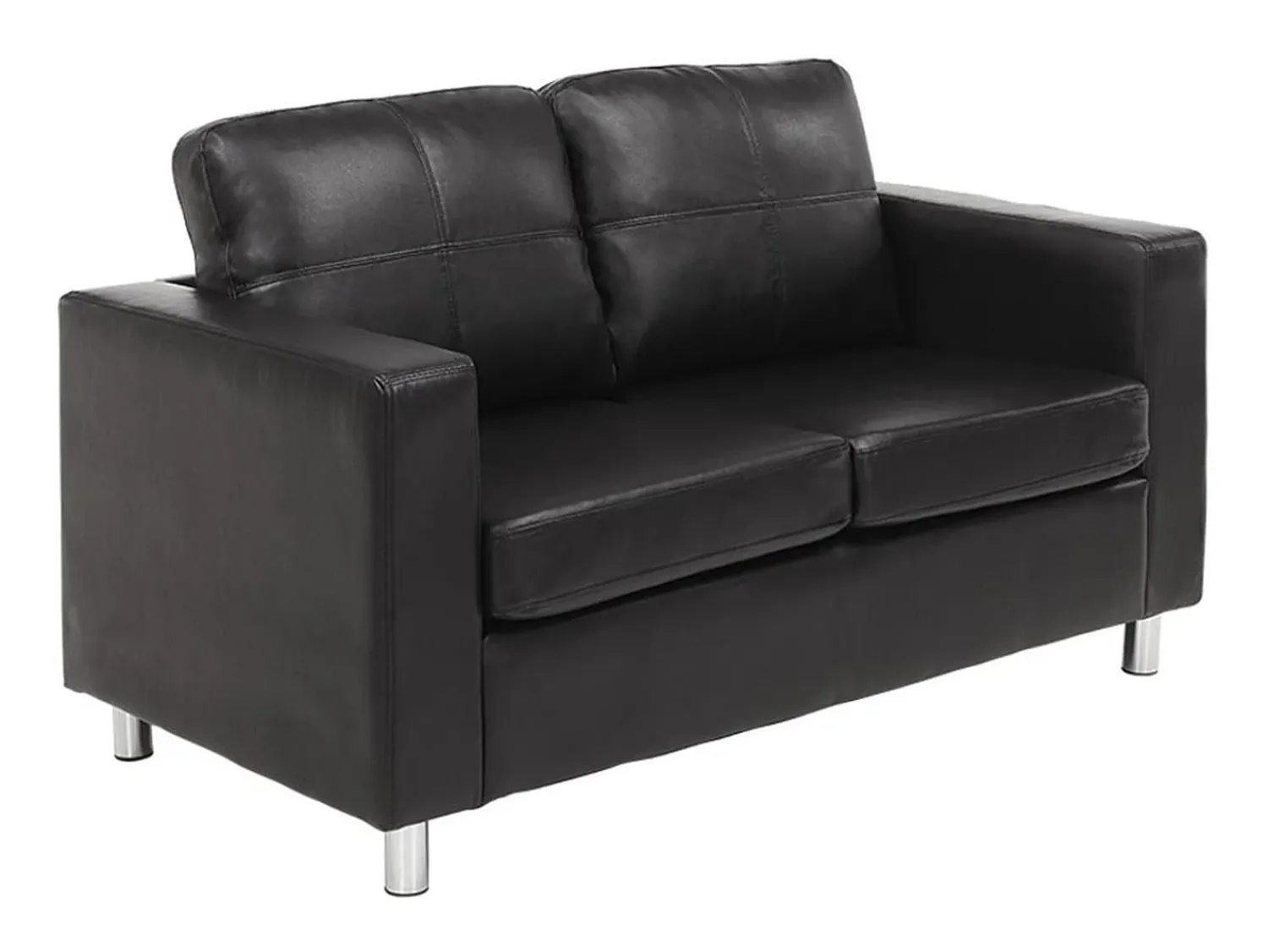 Clearance Vente-unique Sofá de 2 lugares em pele sintética - ACKLEY Preto